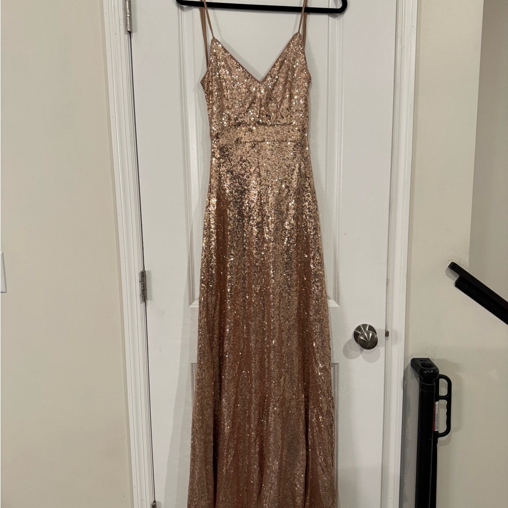 Sparkling Gold Sequin Gown SHEIN